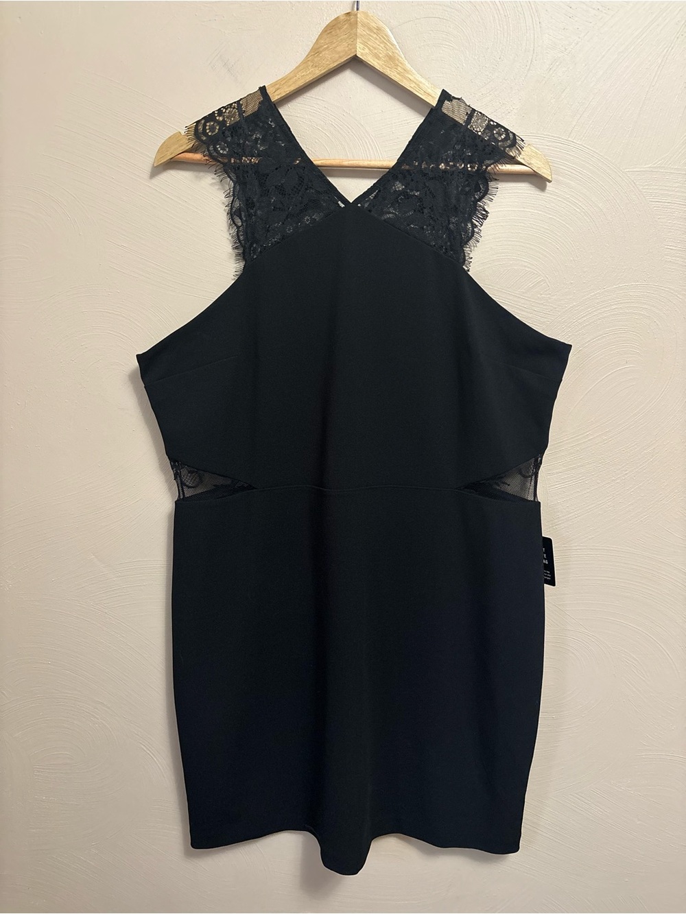 Express Black Mini Dress Lace Cutouts Size XL NWT New